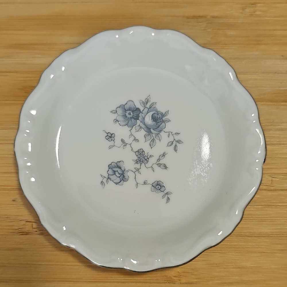 Haviland White Plate with Blue Floral Design